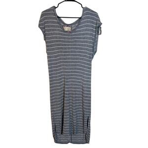 Saturday Sunday Blue White Striped High Low Hem Short Sleeve Dress Women’s Sz S